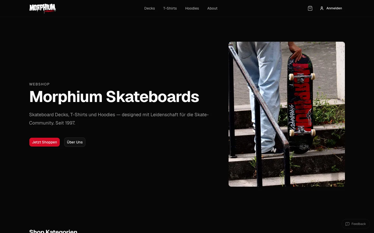 Morphium Skateboards Shop Portfolio