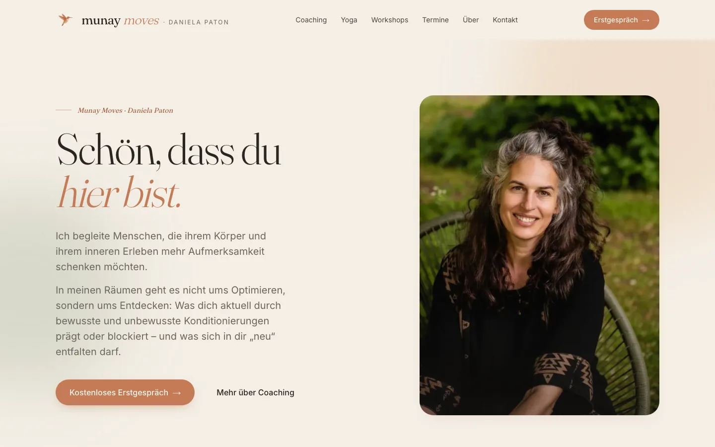 Munay Moves – Desktop-Ansicht